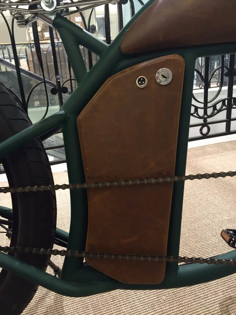 Lockable housing low in the Cruzer's steel frame contains Samsung Li-ion battery packs