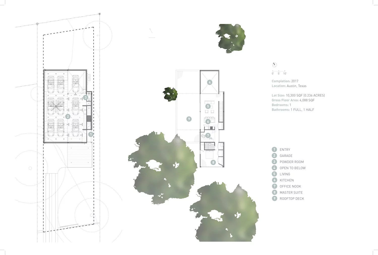 Architectural drawing of the Autohaus
