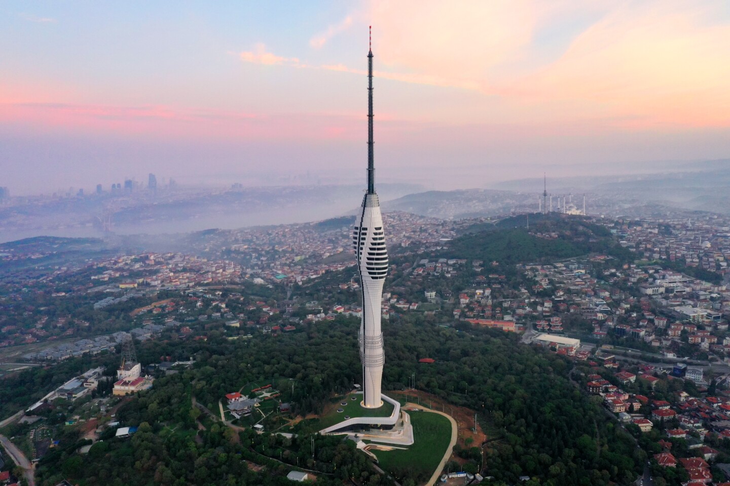 supertall tower looks over point where