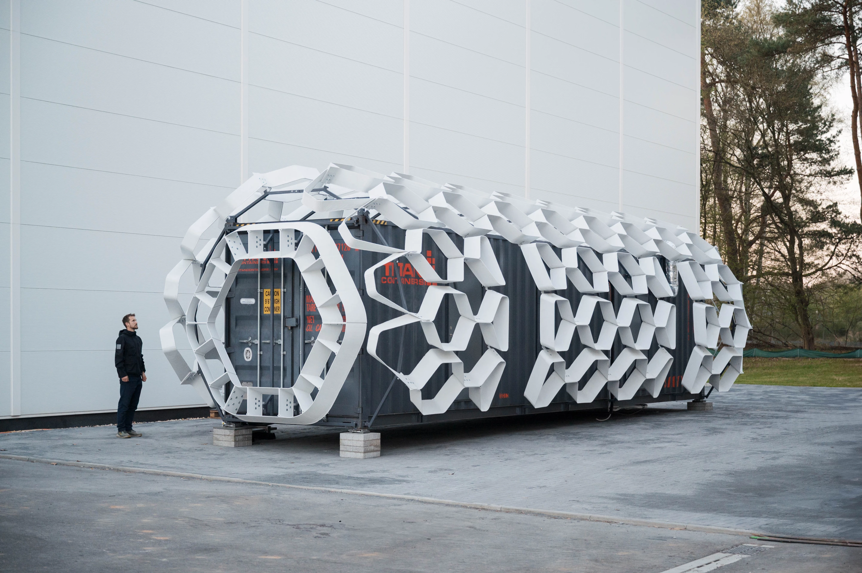 FLEXHab has been built from a standard high-cube shipping container with a length of 40 ft (12.2 m)