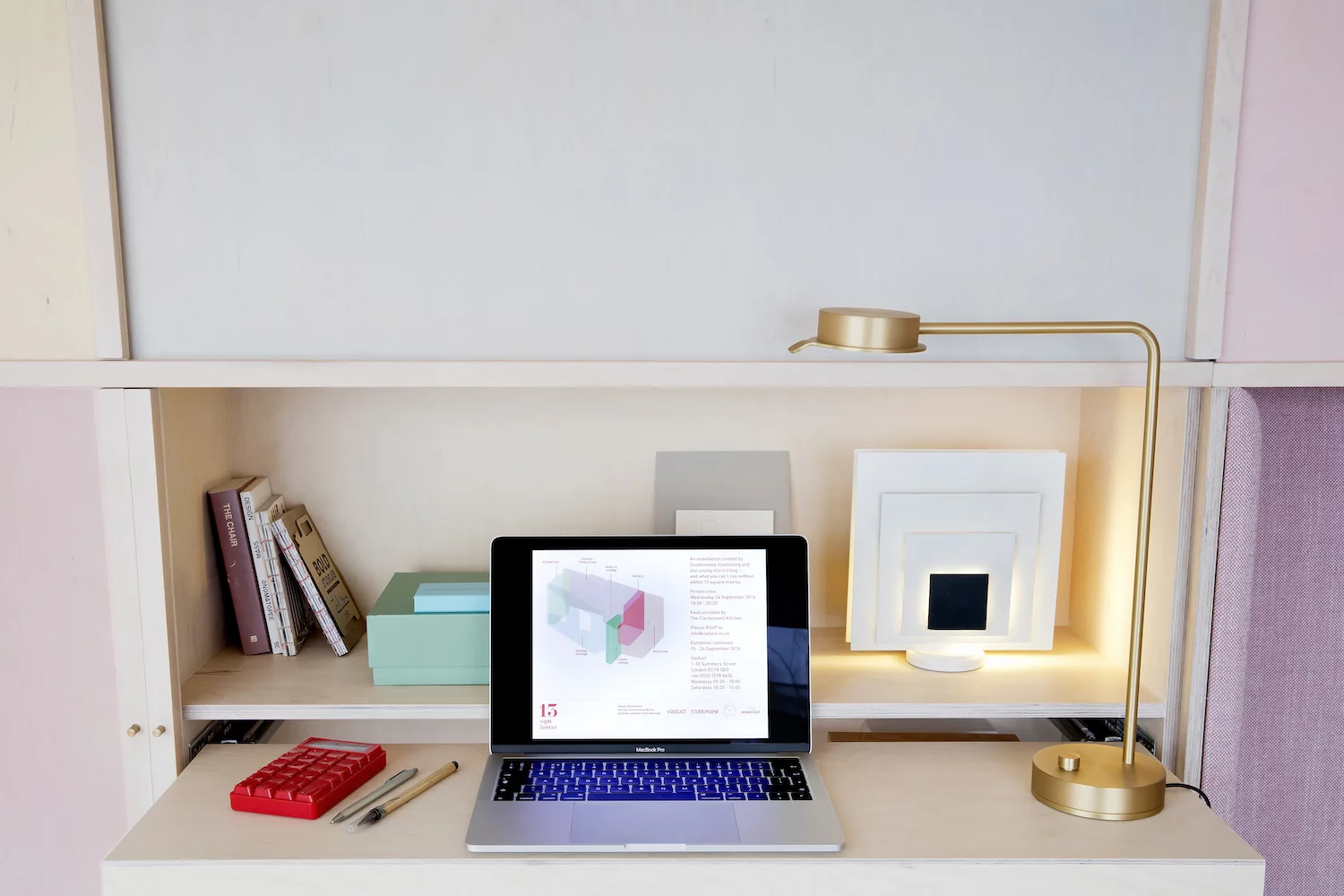 The 13 sq Metre House's small standing desk