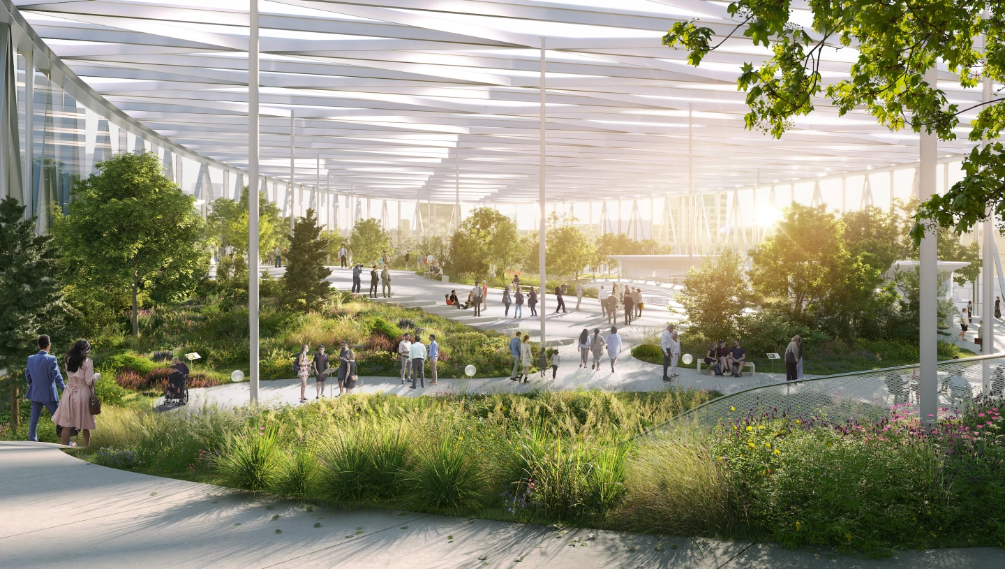 The European Parliament Building renovation will add a new green roof area with vegetation indigenous to all 27 EU member states