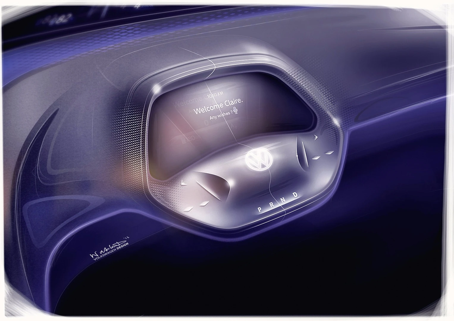 VW ID steering wheel retracted for autonomous Pilot ID mode