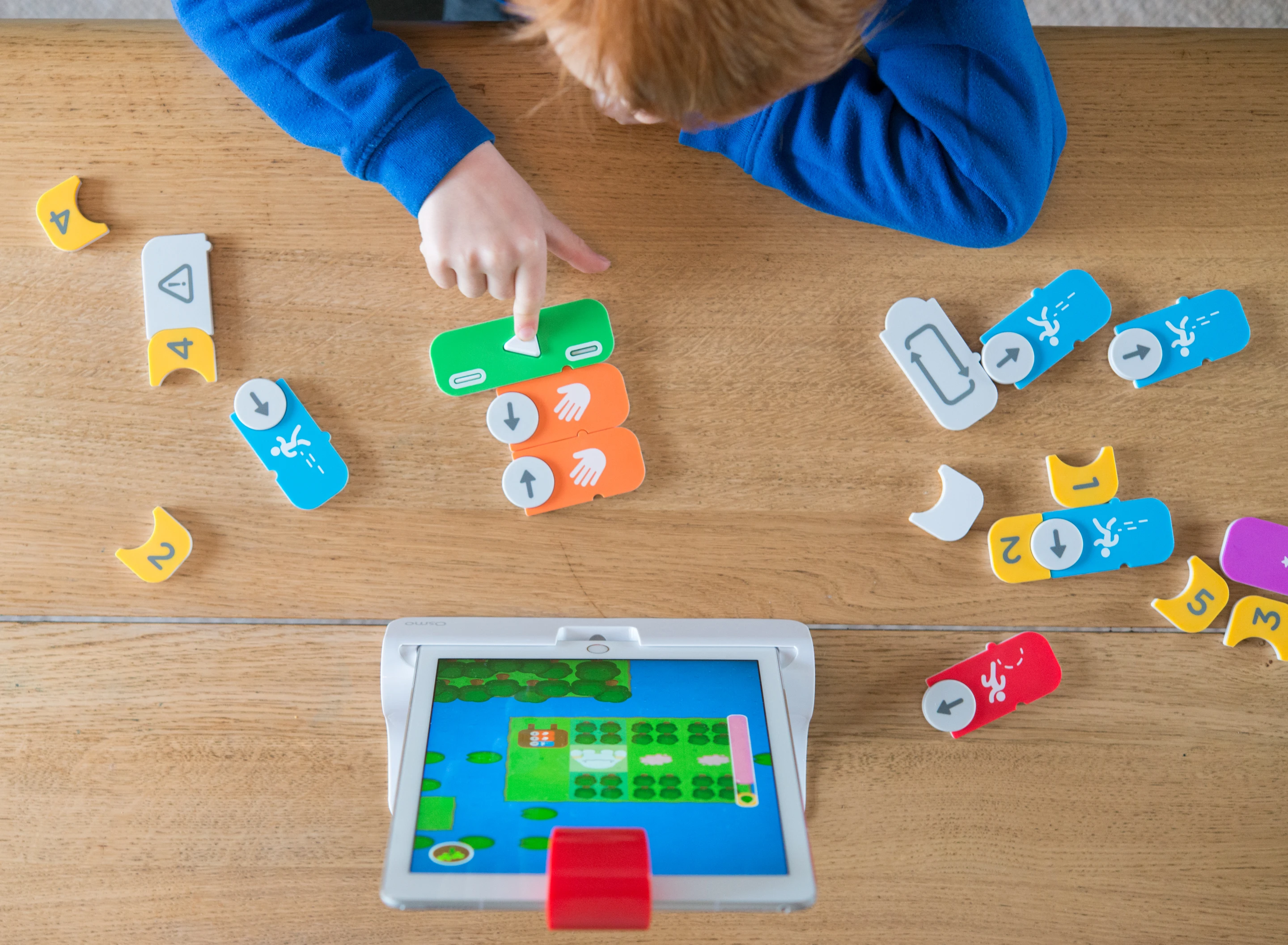 We found that children liked building up codes to control the on-screen action in Osmo Coding