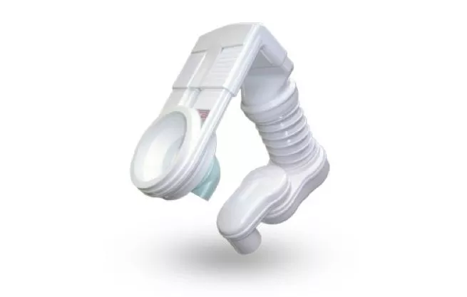 The Odourbuster mounts on an existing toilet, and uses a fan to draw odors down into the soil pipe