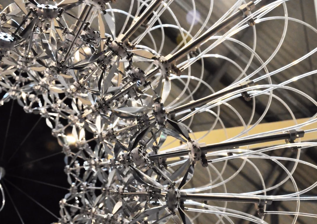 Fine details of Scottie Huang's futuristic chandelier