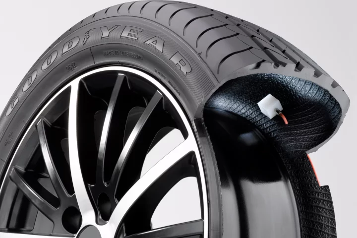 Goodyear's AMT system keeps tires inflated to the optimum air pressure