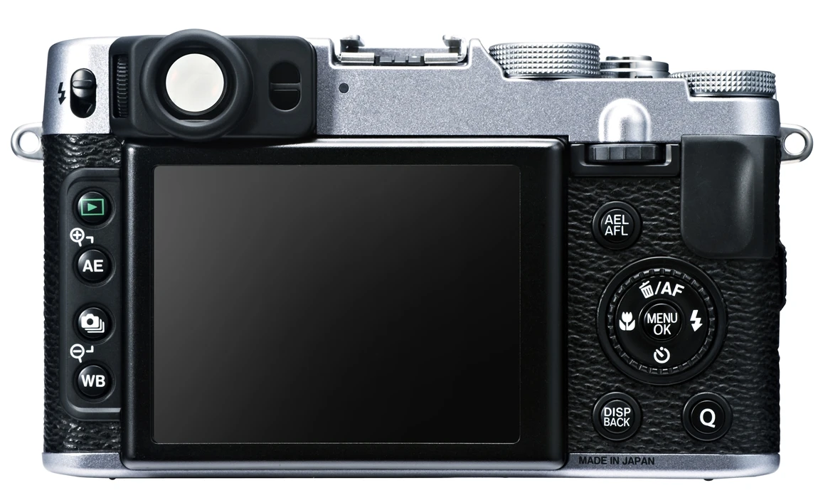 The optical viewfinder of the X20, which is synched to the zoom lens, sports a newly-developed 1-mm deep, highly transparent Digital Trans Panel that presents the user with shutter speed, aperture, ISO, focusing area and other shooting information