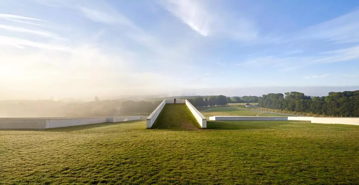 Moesgaard Museum is a Danish regional museum that allows people to walk atop its greenery-covered roof