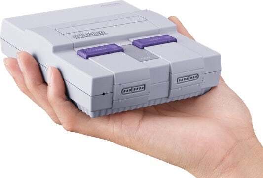 Nintendo's SNES Classic Mini is a palm-sized retro console rerelease, packed with 21 games