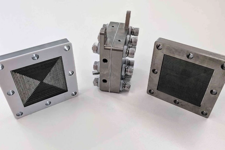 The membrane-based electrolyzer, key to where the conversion to gaseous ammonia happens