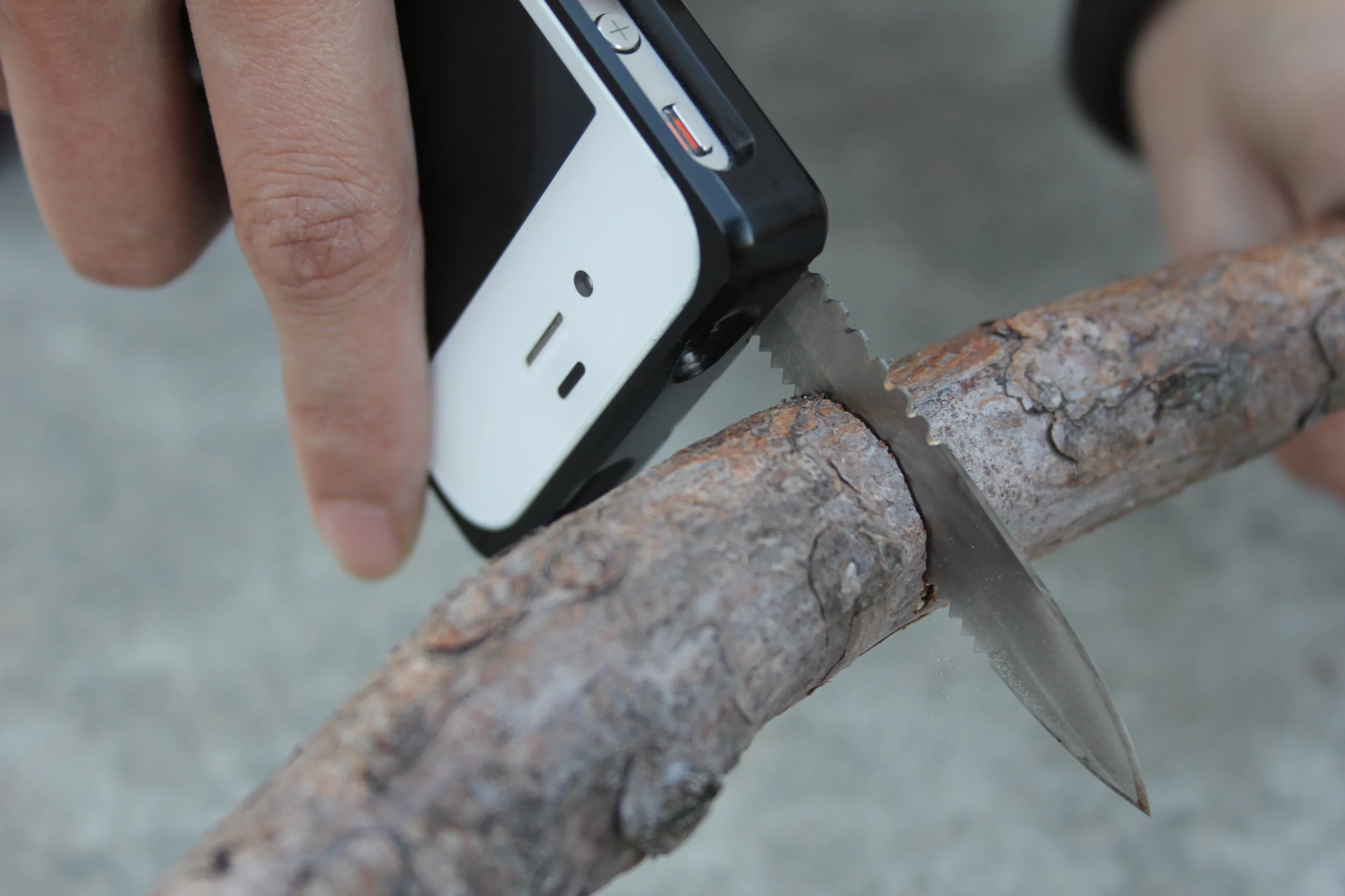 The 1.8-inch (4.6-cm) wood saw may not be lumberjack worthy, but it'll cut smaller wood