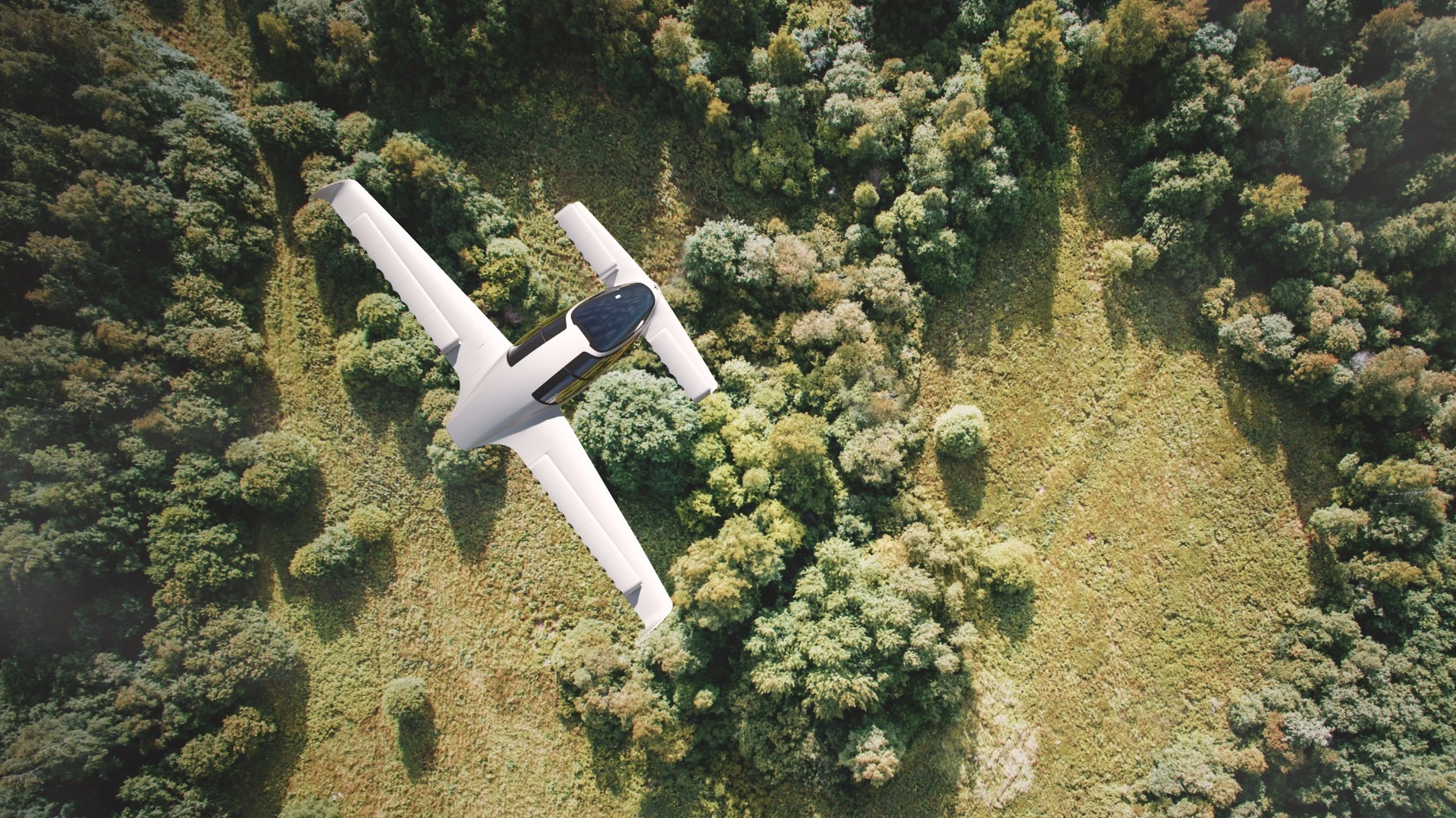 Rendering of the Lilium VTOL taxi in flight
