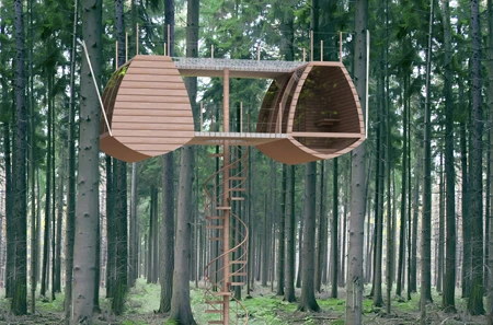 Perch the lodge high among the treetops for a treehouse hideaway