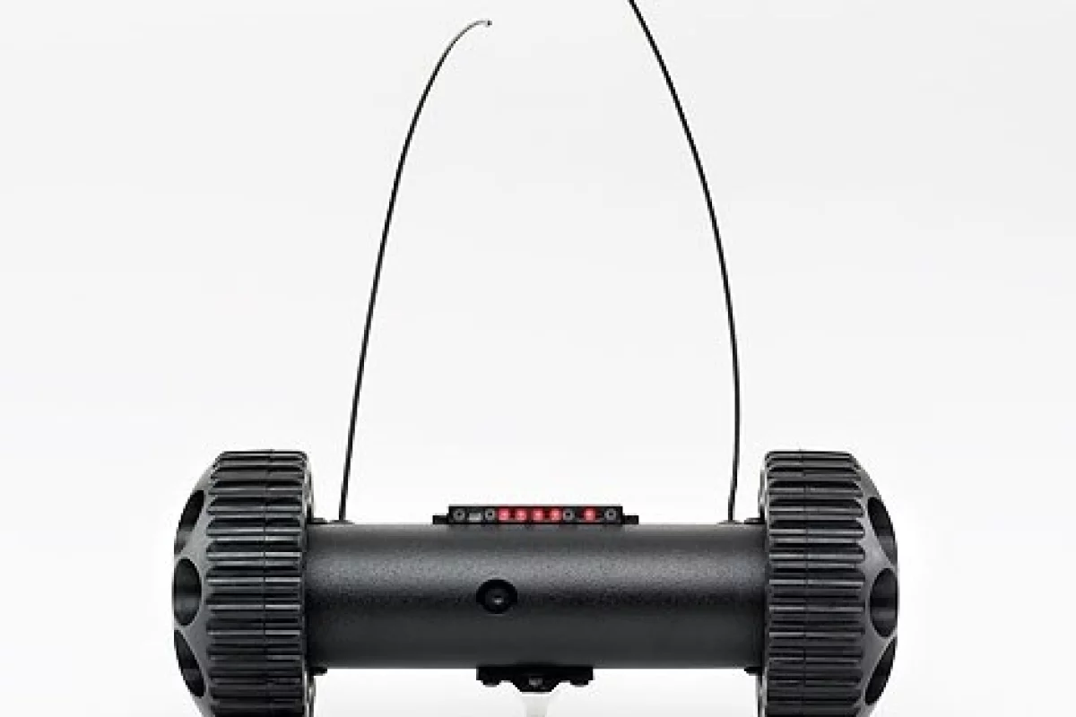 After pulling an activation pin, the hardy robots can be thrown into place, or fired from a tear-gas launcher.