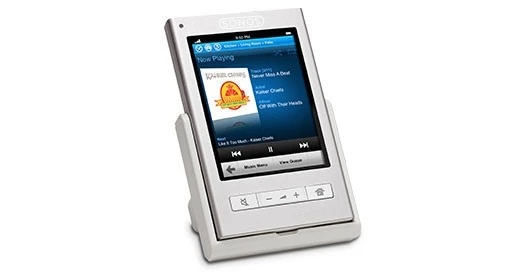 The new Sonos CR200 controller with charging cradle