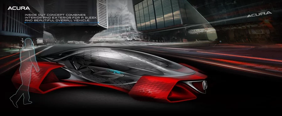 The "sleek" exterior of the Acura concept