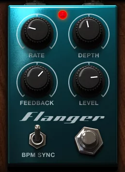 Based on a digital flanger stomp box, this effect generates jet-like modulation effects