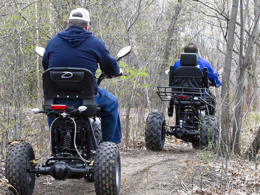 The dual-motored Boomer Beast features a built-in 12-watt solar panel that helps trickle-charge the vehicle's 2,580-Wh Panasonic lithium battery when parked
