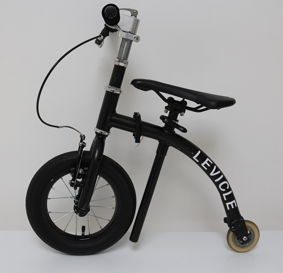 Levicle folding bike rides like a balance bike for adults