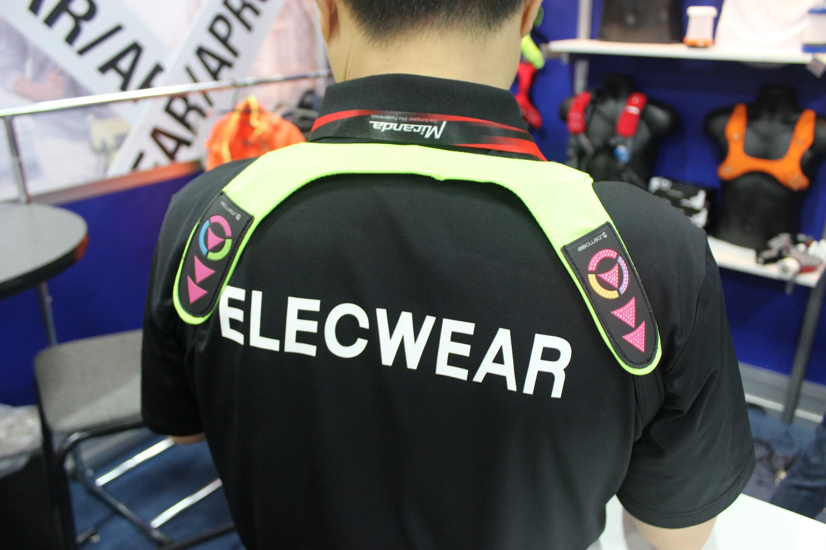 The Elecwear cycling vest, on display at Interbike 2015