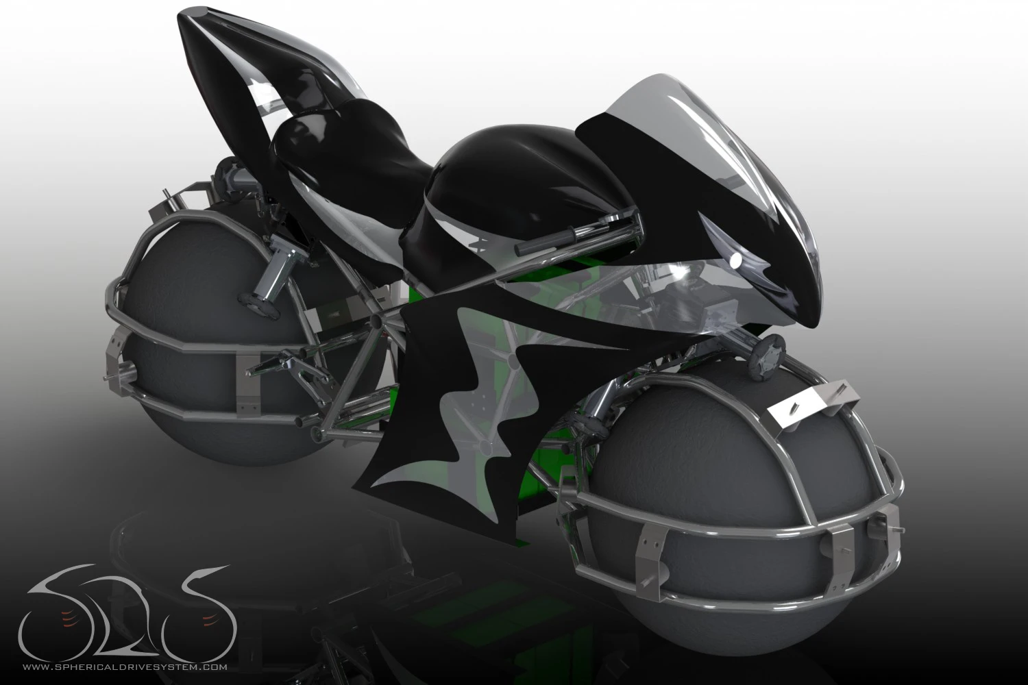 Final rendering of the SDS electric motorcycle