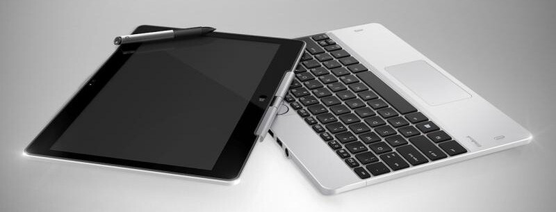 HP's EliteBook Revolve features a rotating hinge to switch between laptop and tablet form factors