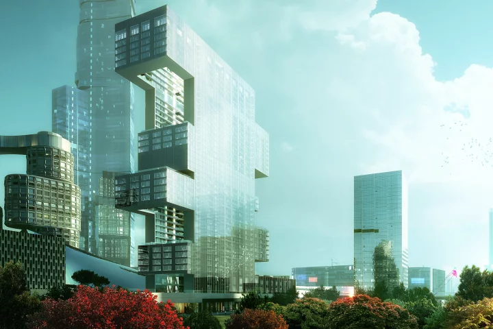 REX's "Project R6," also known as Yongsan Tower, is a striking residential tower design commissioned by Dreamhub for its re-imagining of Seoul's Yongsan district