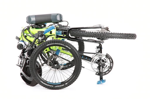 The Enduro folds down to 125 x 83 x 62 cm for between rides transport in the trunk of the car