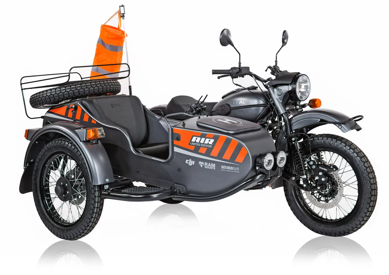 The Ural Air is a retro off-road motorcycle sidecar with a built-in drone station and DJI Spark