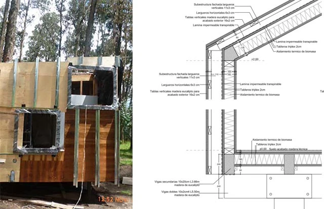 Palm rachis is used to insulate the home's walls