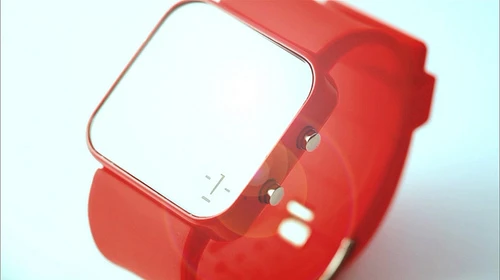 The 1:Face Watch in red, which supports AIDS treatment