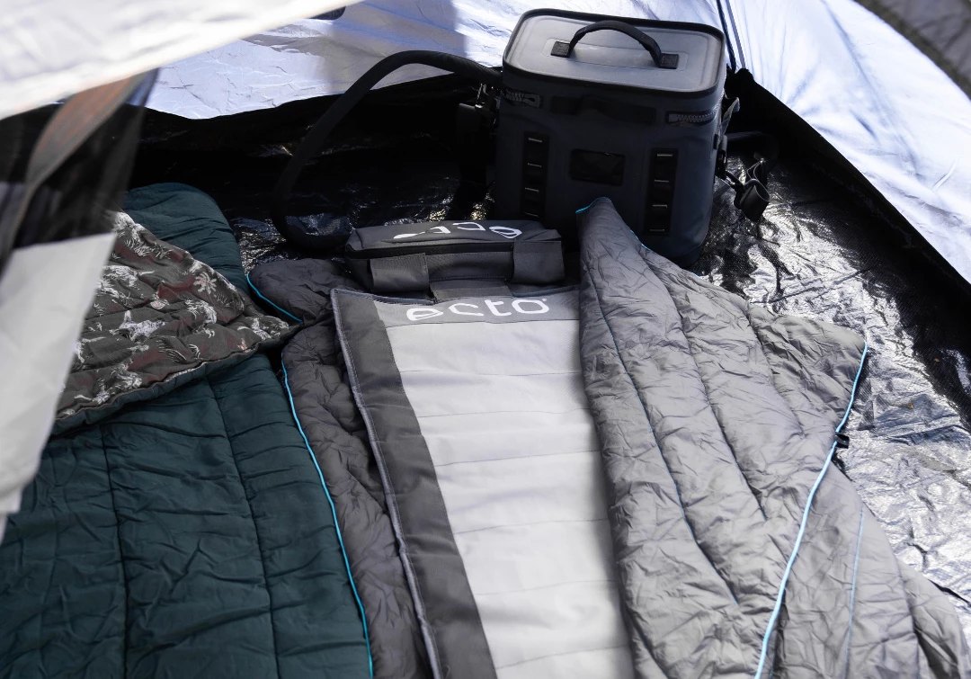 The ecto TOPR can be laid out flat and used as a cooling camping mattress