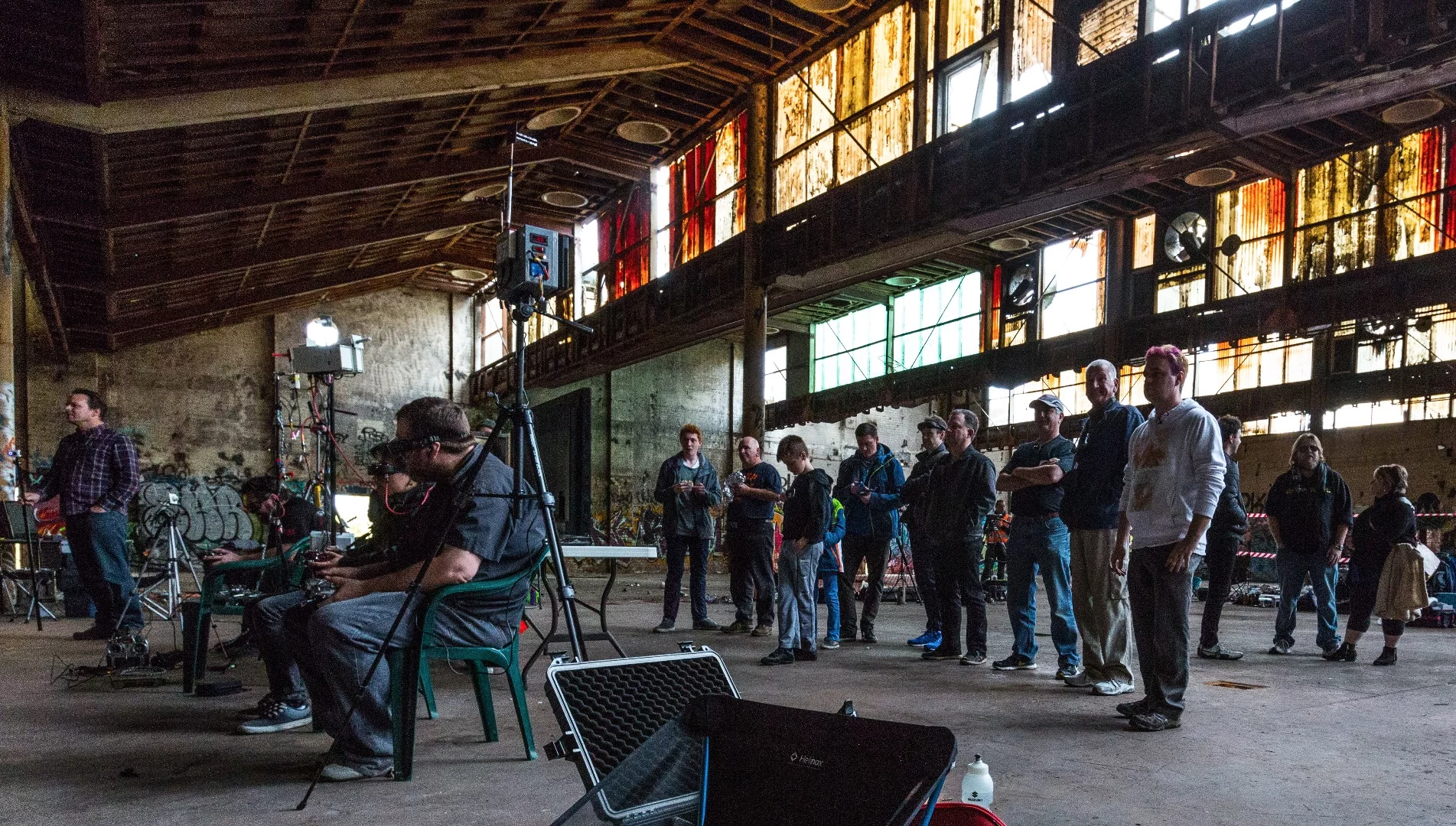 The dilapidated building where the racers compete is a sight to behold