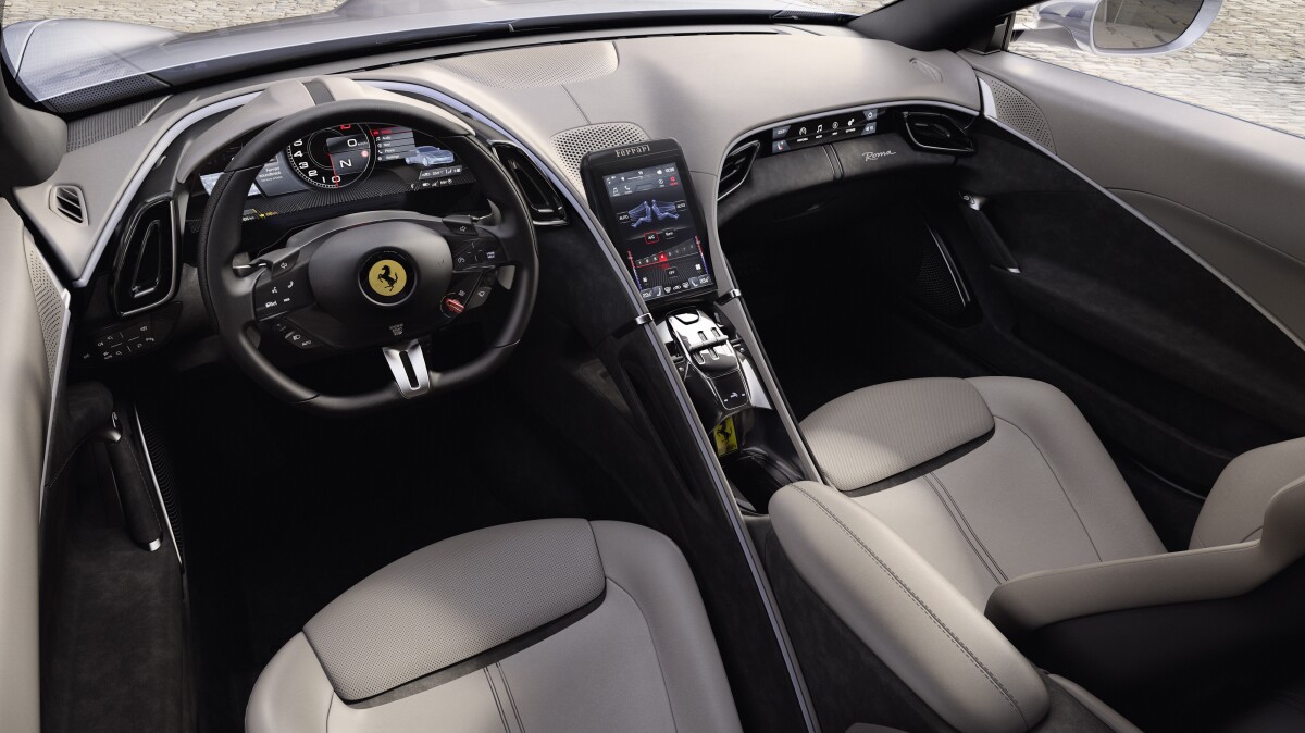 Interior view of the new Ferrari Roma