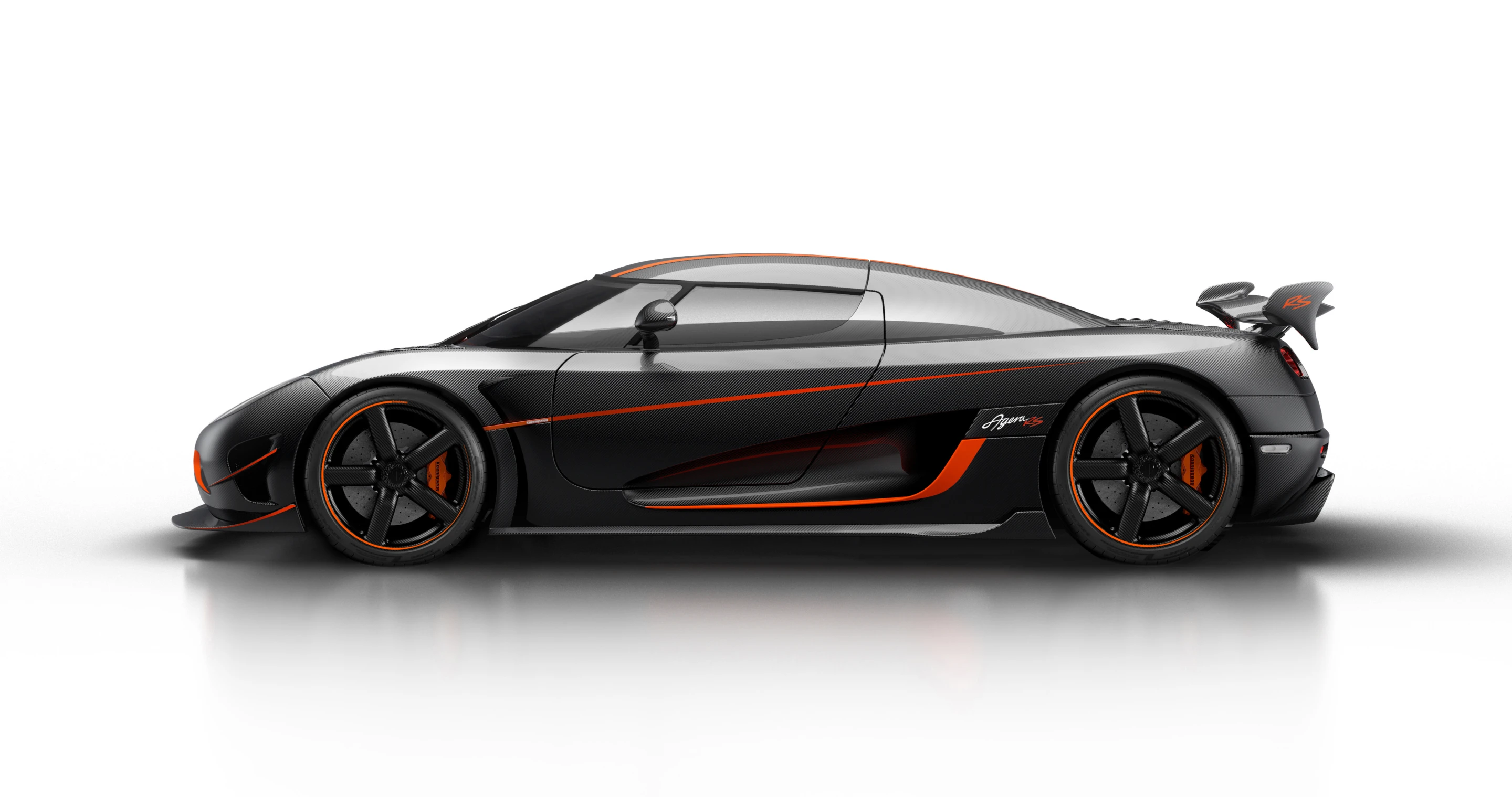In a side view, the aero detailing is evident