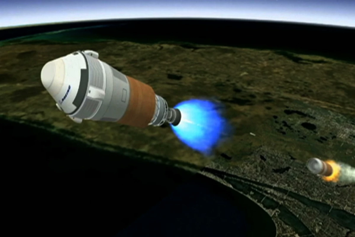 Artist's concept of the CTS-100 and the Atlas V upper stage