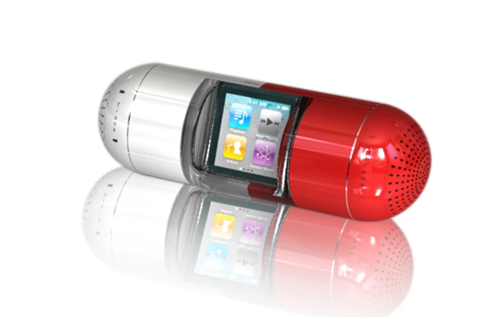 The Pill is a new speaker dock, designed specifically for the sixth-generation iPod nano