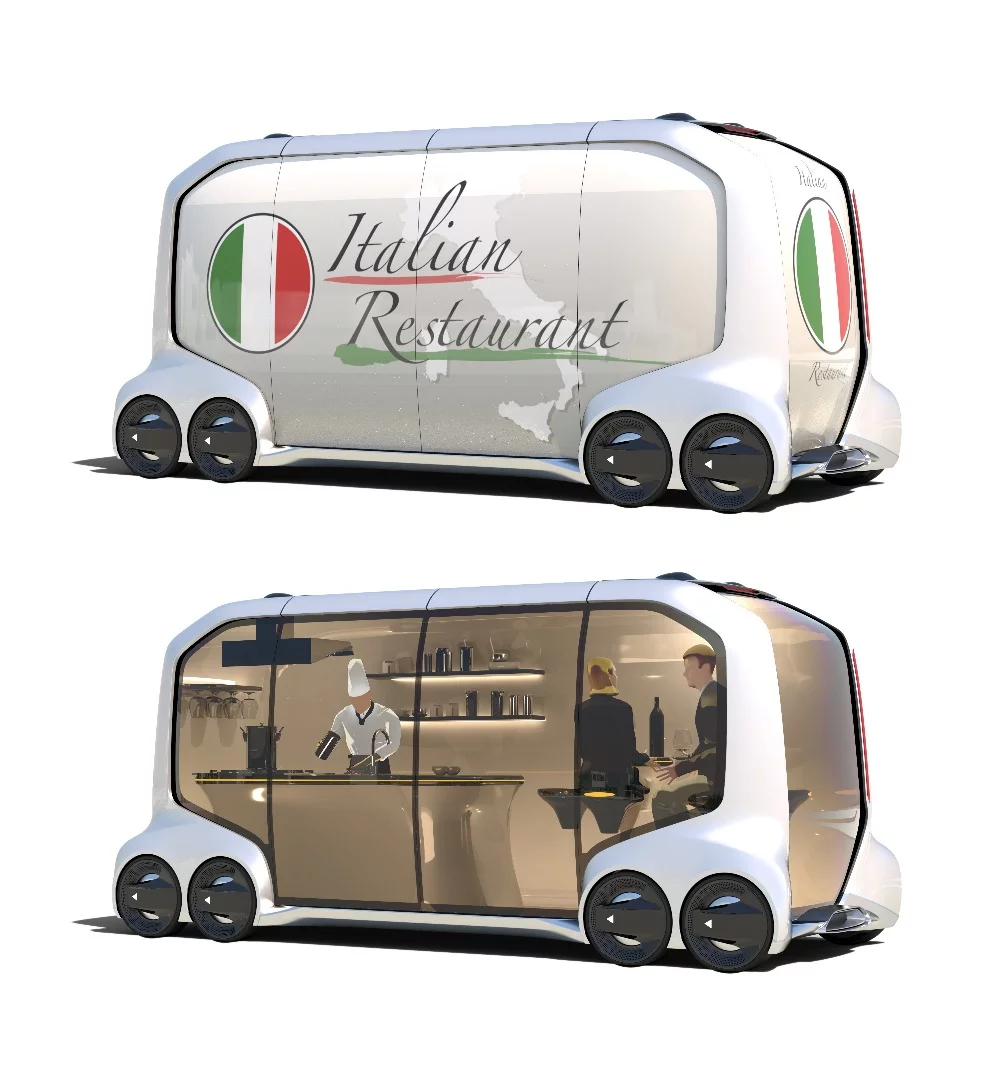 Toyota's mobile restaurant concept is based on the e-Palette Concept shown at CES today
