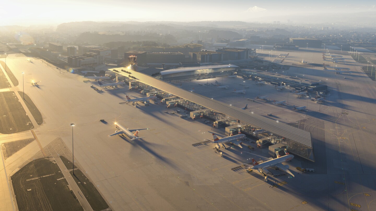 Zurich Airport - Dock A's design involves BIG, HOK, Buro Happold, 10:8 architects, timber experts Pirmin Jung, and aviation consultant NACO