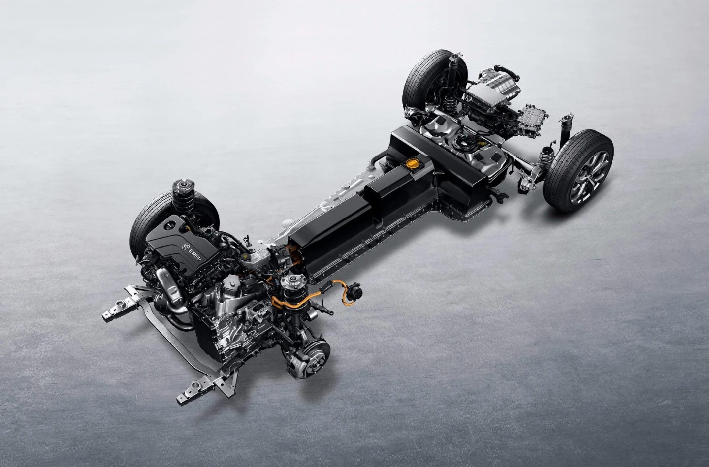 With underpinnings taken directly out of the current-generation Chevrolet Volt, the Velite 5 has an electronically controlled variable transmission (EVT) housing a high-performance electric drive motor