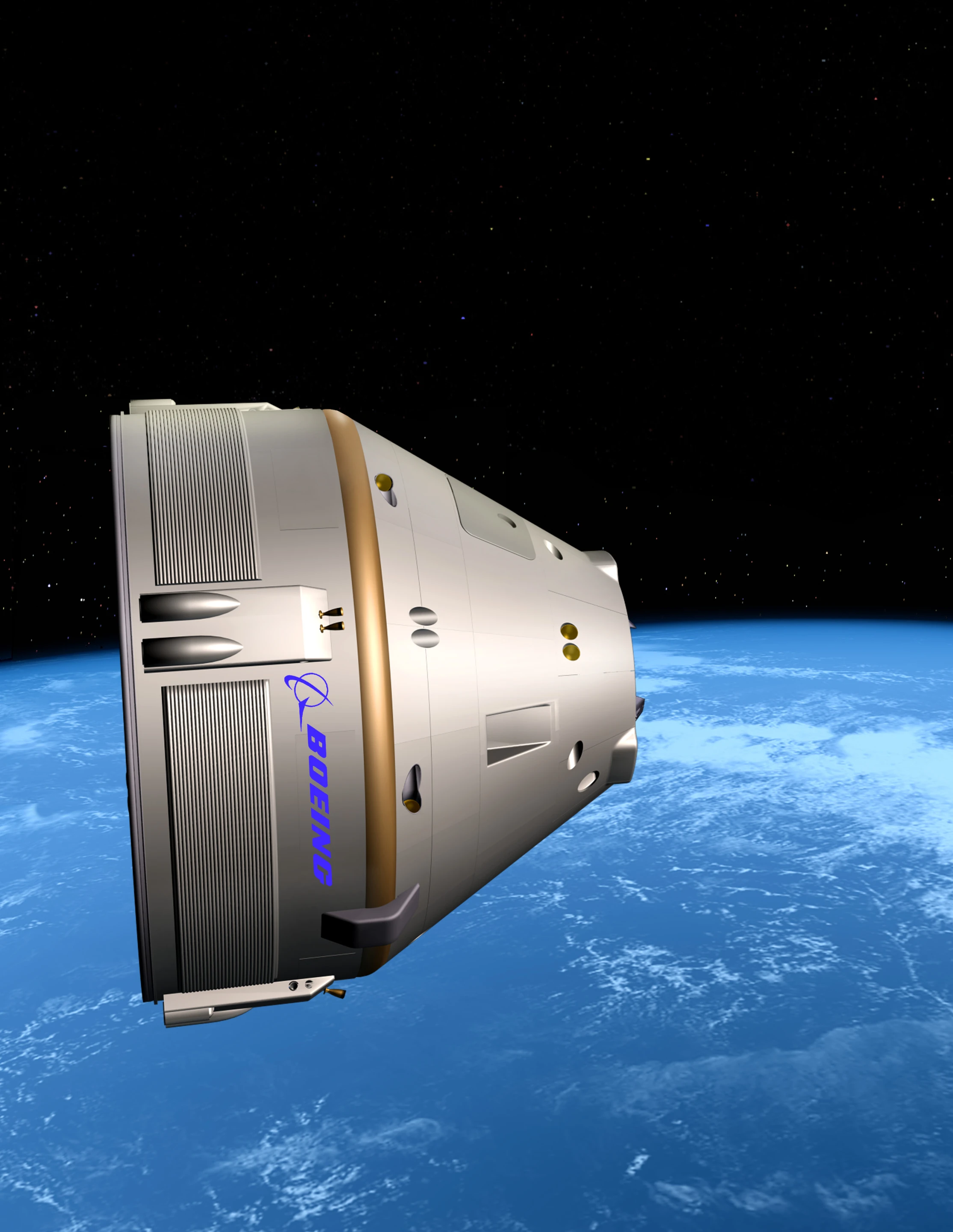 Artist's rendering of the Crew Space Transportation (CST)-100 spacecraft (Image: Boeing)
