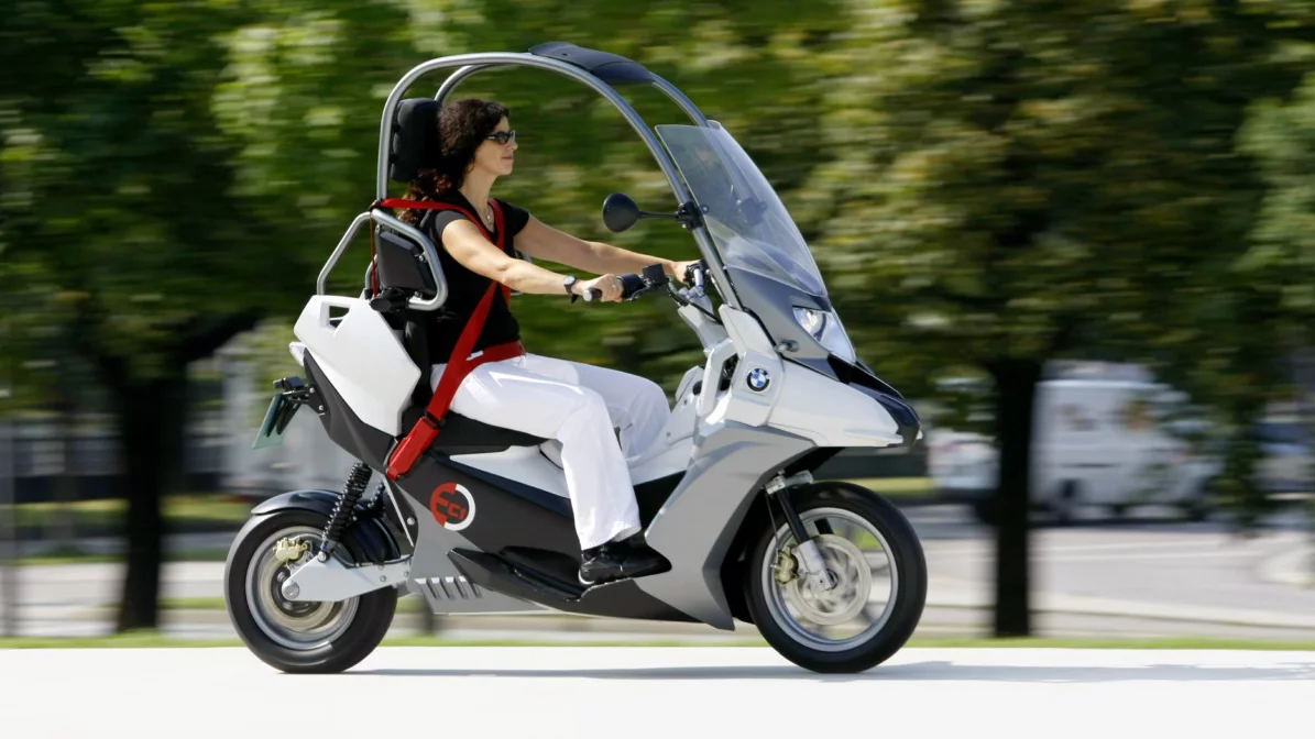 BMW has brought back the C1 as an electric-powered concept scooter called the C1-E