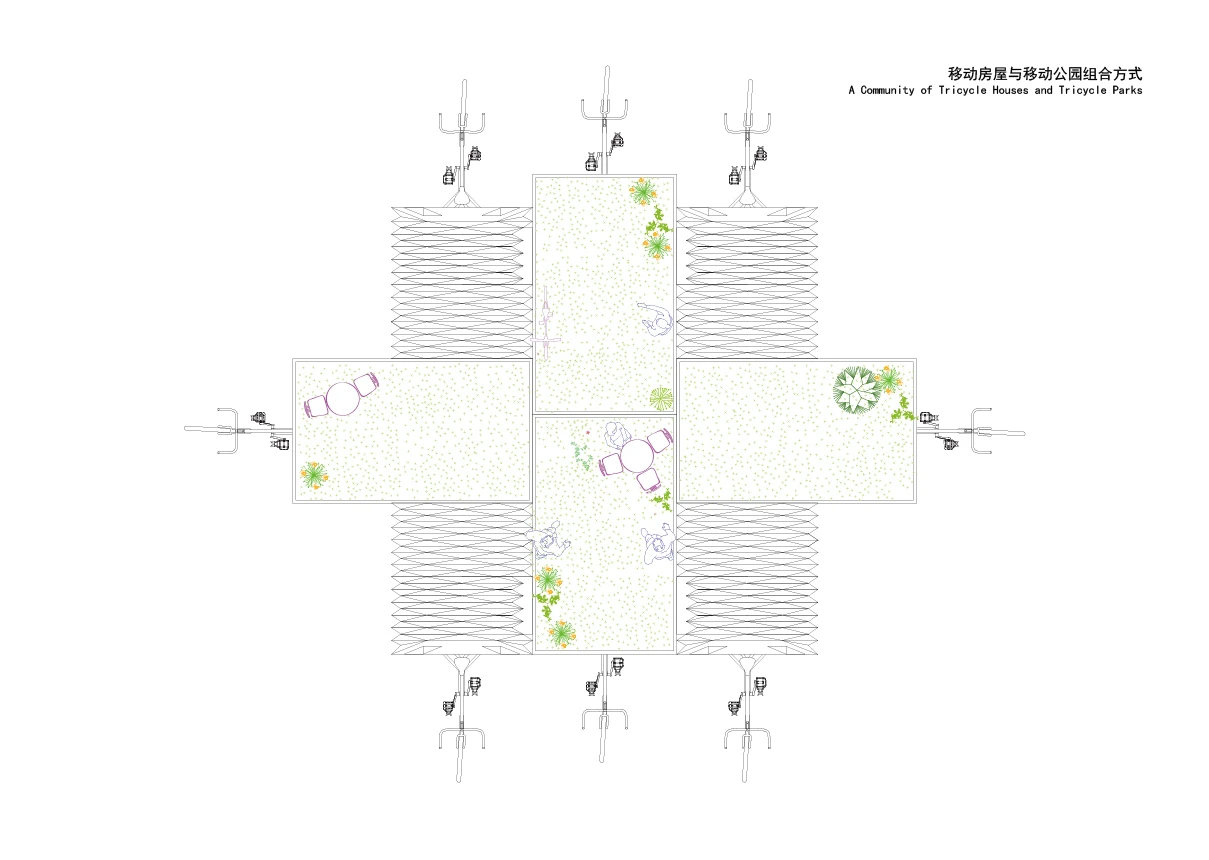 Sketches and plans for the Tricycle House