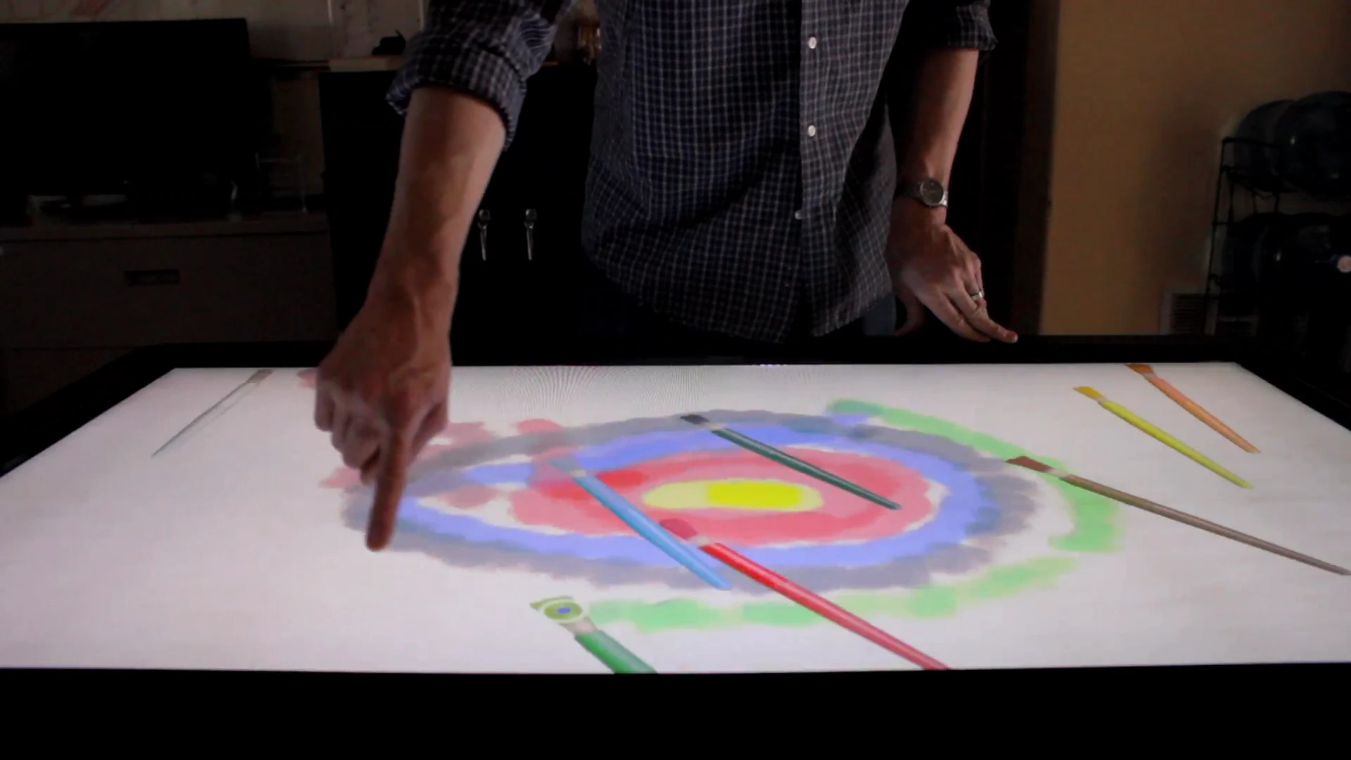 Painting on a 55-inch multi-touch table is quite an experience