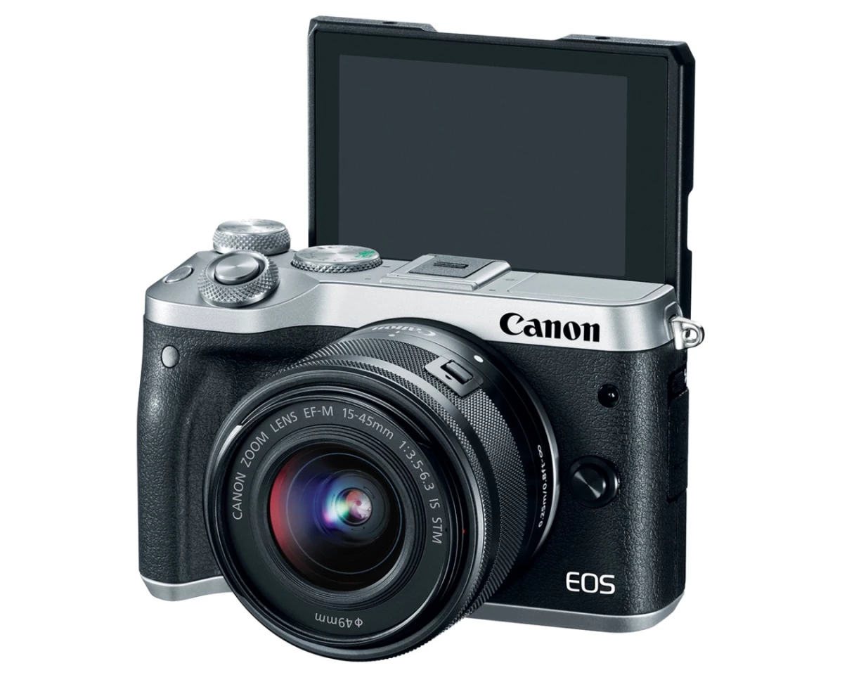 Getting rid of the viewfinder means the rear monitor on the Canon EOS M6 mirrorless camera can tilt 180 degrees upwards