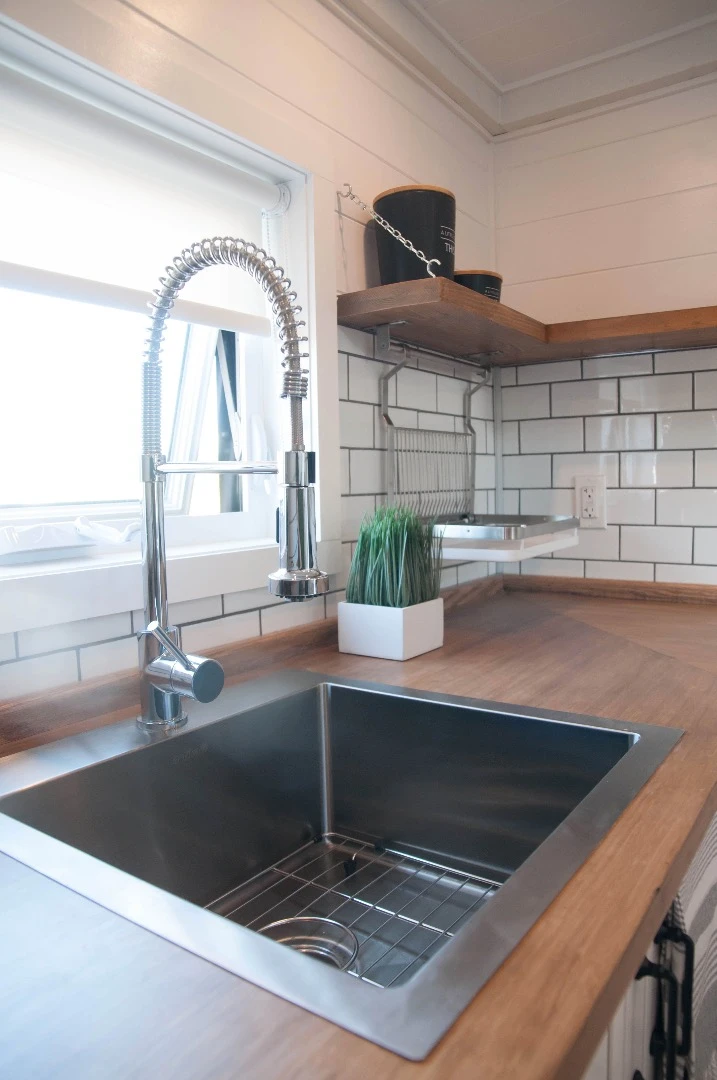 The Eucalyptus' stainless steel sink
