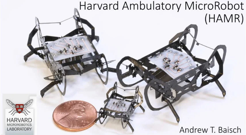 Harvard Microrobotics Lab's HAMR is an insect-sized robot capable of high speed legged locomotion