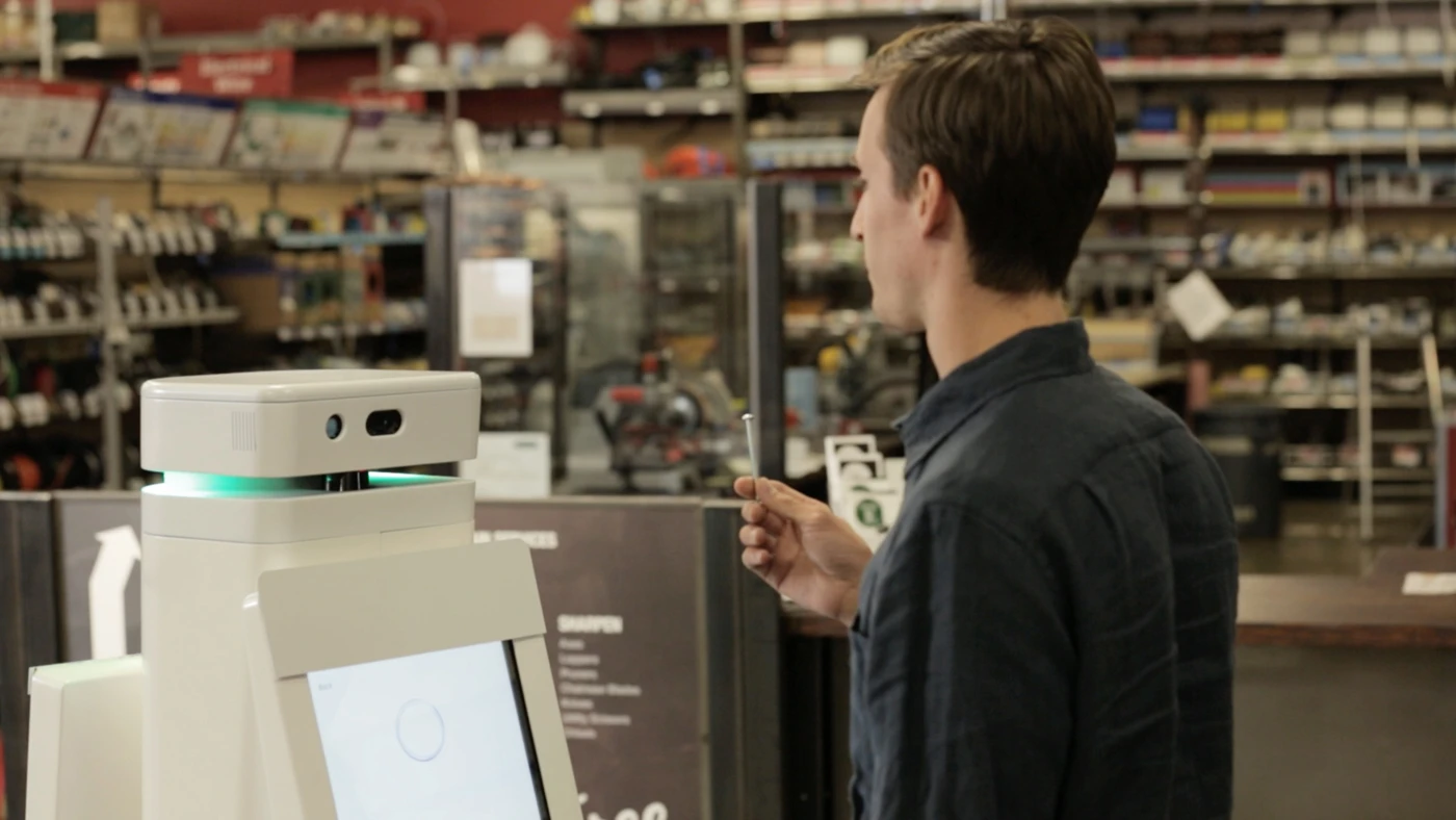 The OSHbot can speak to customers in several languages