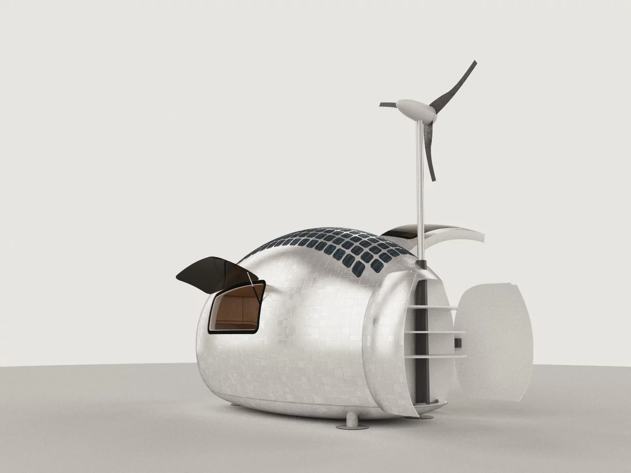 Architectural render of the Ecocapsule